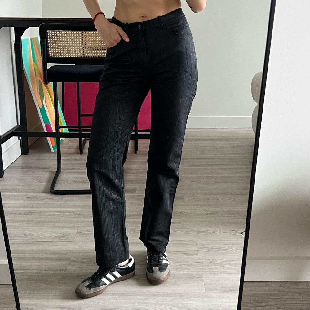 Marine Serre Black pants with zipper in the  of the pants